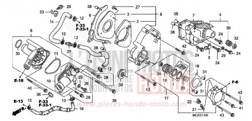 HINTERE ABDECKUNG, LINKS/WASSERPUMPE CB1300SA7 de 2007